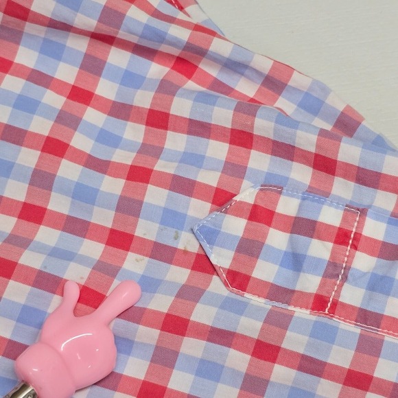 Gitman Bros Shirt Mens M‎ Pink Blue Plaid Button Up Preppy Light Academia USA - Picture 13 of 14